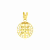 Pingente Cruz São Bento em Ouro 18K Tamanho Pequeno 1,2cm - ... - MICHELETTI JOIAS