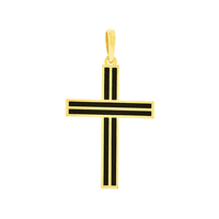 Pingente Cruz de Ouro 18K Esmaltada - MI24518 - MICHELETTI JOIAS