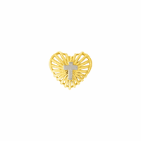 Pingente Ouro 18K Coração Vazado com Cruz - MI27165 - MICHELETTI JOIAS