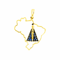 Pingente Nossa Senhora Aparecida Padroeira Brasil Ouro 18K -... - MICHELETTI JOIAS