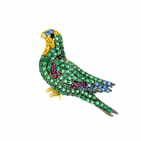 Pingente Papagaio com Zirconias Coloridas Ouro 18K - MI18219 - MICHELETTI JOIAS