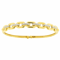 Bracelete de Ouro 18K Enlace Elos com Brilhantes - MI23778 - MICHELETTI JOIAS