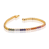 Pulseira Riviera Redonda Ouro 18K Pedras Coloridas - 20.0471... - MICHELETTI JOIAS