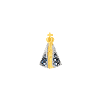 Pingente Nossa Senhora Aparecida Mini Zircônias Ouro 18K - M... - MICHELETTI JOIAS