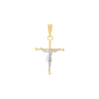 Pingente Crucifixo de Ouro 18K Bicolor Joia Religiosa 2,5x2c... - MICHELETTI JOIAS