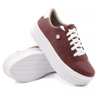 Tênis Casual Strass Sola Alta Marsala DKShoes - Kátia Cintra