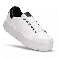 Tênis Feminino Solado Plataforma Branco e Preto KC... - Kátia Cintra