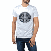 Camiseta Veterano Medalha São Bento Branca