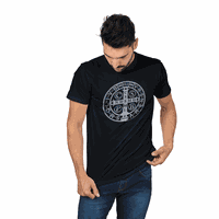 Camiseta Veterano Medalha São Bento Preta