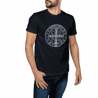 Camiseta Veterano Medalha São Bento Preta