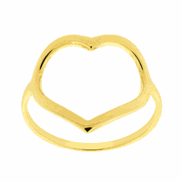 Anel de Coração Grande Vazado em Ouro 18K - MI22508 - MICHELETTI JOIAS