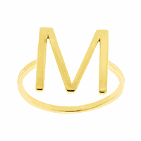 Anel de Letra M em Ouro 18K Inicial do Nome - MI22546 - MICHELETTI JOIAS