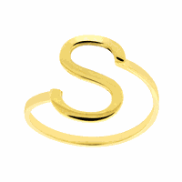 Anel de Letra S em Ouro 18K Inicial do Nome - MI22552 - MICHELETTI JOIAS