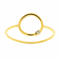 Anel de Ouro 18K Círculo com Brilhante - MI22599 - MICHELETTI JOIAS