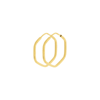 Brinco de Argola de Ouro 18K Hexagonal de 1,5cm - MI19981 - MICHELETTI JOIAS
