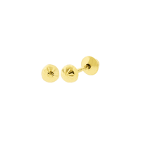Brinco de Ouro 18K Meia Bola 3mm Diamantado - MI1038 - MICHELETTI JOIAS