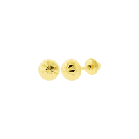Brinco de Ouro 18K Meia Bola 4mm Diamantado - MI1051 - MICHELETTI JOIAS