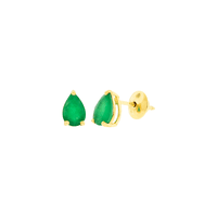 Brinco Pedra de Esmeralda Gota Ouro 18K - MI25067 - MICHELETTI JOIAS