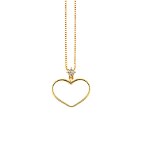 Gargantilha de Ouro 18K Coração com Diamantes - MI19306 - MICHELETTI JOIAS