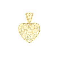 Pingente de Ouro 18K Coração Flores Diamantado Pequeno - MI2... - MICHELETTI JOIAS