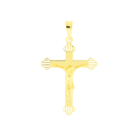 Pingente de Ouro 18K Cruz Polida com Cristo - MI20355 - MICHELETTI JOIAS