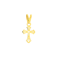 Pingente Cruz de Ouro 18K Pequena Detalhes Vazados - MI23109 - MICHELETTI JOIAS
