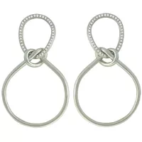 Brinco Elos Zircônia Lesprit 6816379 Ródio Cristal... - LESPRIT BIJOUX FINAS