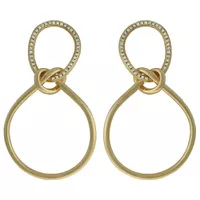 Brinco Elos Zircônia Lesprit 6816379 Dourado Crist... - LESPRIT BIJOUX FINAS