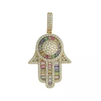 Pingente Mão de Hamsa Zircônia Lesprit 6010978 Dou... - LESPRIT BIJOUX FINAS