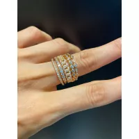 Conjunto Aneis Zircônia Lesprit 6010298 Dourado Cr... - LESPRIT BIJOUX FINAS
