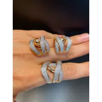Conjunto Brinco Anel Zircônia Lesprit 6012804 Dour... - LESPRIT BIJOUX FINAS