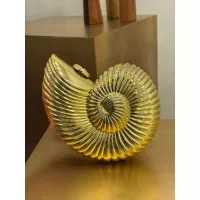 CLUTCH CARACOL DOURADA LISA