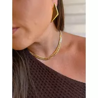 COLAR ELOS GROUMET FN BANHADO A OURO