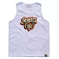 Regata Graffiti com Café - Branca