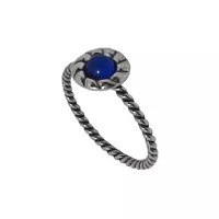 Anel em Prata Flor Azul - ILLUM JOIAS