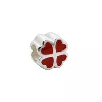 Berloque em Prata Trevo Vermelho - ILLUM JOIAS