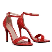 Sandália Gisele Cobra Vermelho Vitória Lugo Animal... - Kátia Cintra
