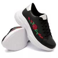 Tênis Casual Chuncky Flor Preto Sola Tratorada DKS... - Kátia Cintra