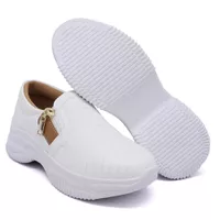 Tênis Casual Chuncky Zíper Costura Branco Caramelo... - Kátia Cintra