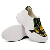 Tênis Casual Chuncky Zíper Girassol Branco Sola Tr... - Kátia Cintra