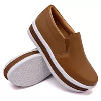 Slip On Liso Sola Alta Caramelo DKShoes - Kátia Cintra
