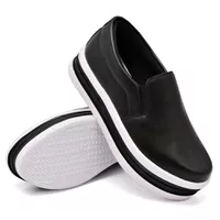 Slip On Liso Sola Alta Preto DKShoes - Kátia Cintra
