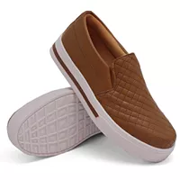 Slip On Matelassê Caramelo DKShoes - Kátia Cintra