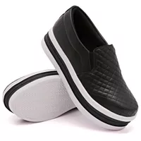 Slip On Matelassê Sola Alta Preto DKShoes - Kátia Cintra
