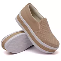 Slip On Matelassê Sola Alta Rosê DKShoes - Kátia Cintra