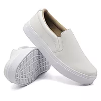 Slip On Calce Fácil Liso Branco DKShoes - Kátia Cintra