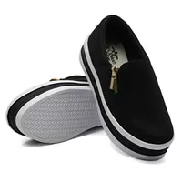 Slip On Zíper Sola Alta Preto DKShoes - Kátia Cintra