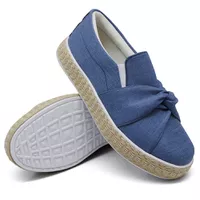 Slip On Nó Jeans Claro Corda DKShoes - Kátia Cintra