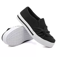 Slip On Nó Lateral Listra Preto DKShoes - Kátia Cintra