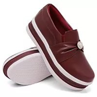Slip On Pérola Sola Alta Marsala DKShoes - Kátia Cintra